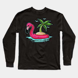 A Flamingo island swimming aid, buoyancy aid Long Sleeve T-Shirt